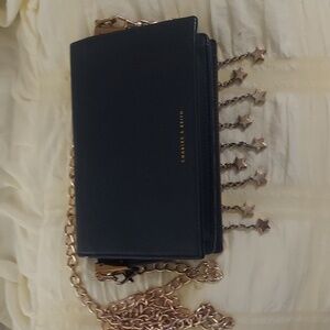Charles and Keith deep blue star Gold Chain Crossbody Shoulder Jag